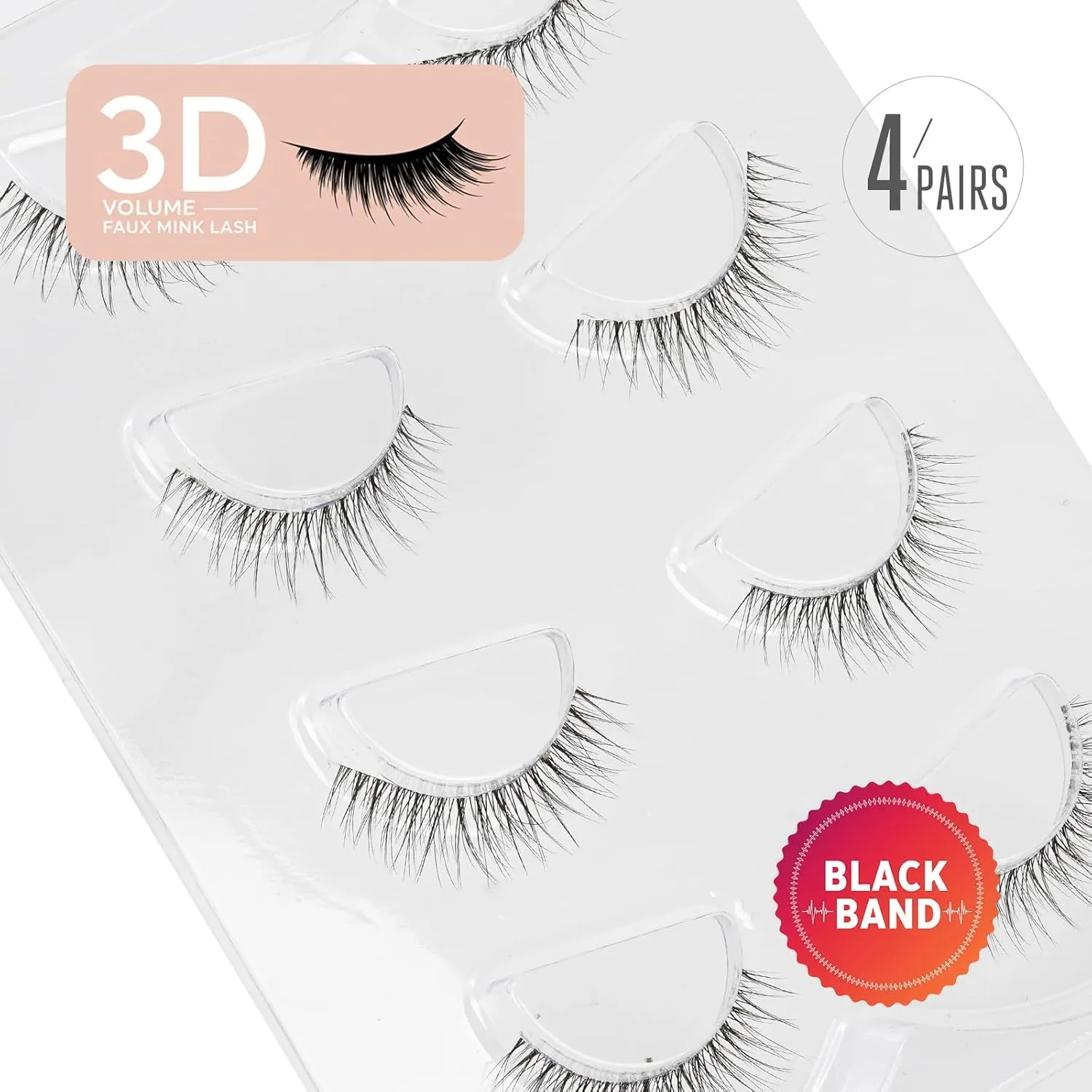 False Eyelashes Wispy Lashes Cat Eye lashes Natural Look No Band Fake Lashes Unidollss Waterproof Strip Lashes Kit with Lash Glue, Cruelty Free, Reusable, Contact Lens Friendly, 4 Pairs(03)