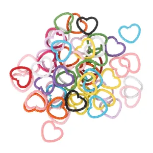 Fashion Hair Accessories 50pcs Love Shape Hair Jewelry for Women Hair Bands for Braids and Locs Metal Hair Rings for Ponytail Buckles