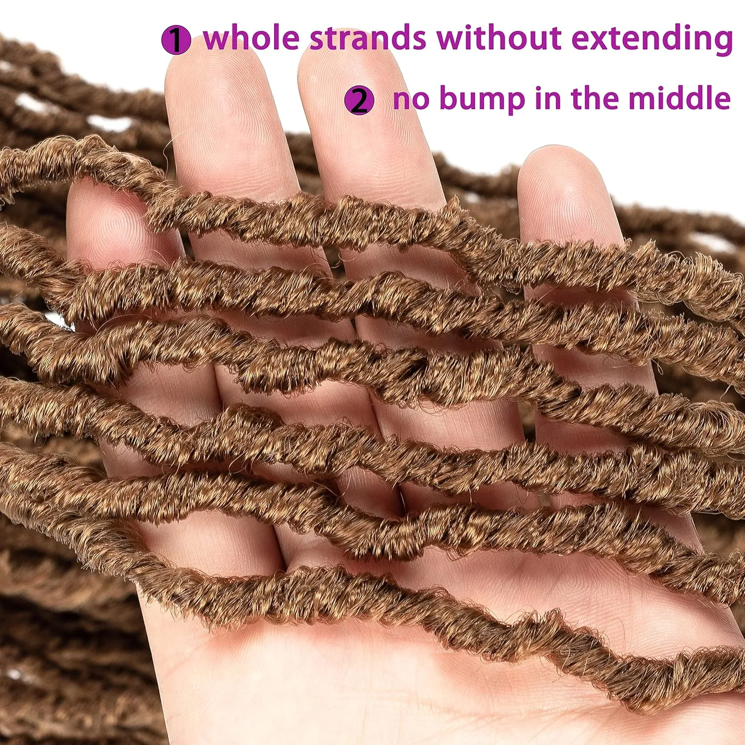Faux Locs 36 Inch 6 Packs Brown Soft Natural Butterfly Crochet Hair For Black Women Goddess Locs (Color 30, Long)