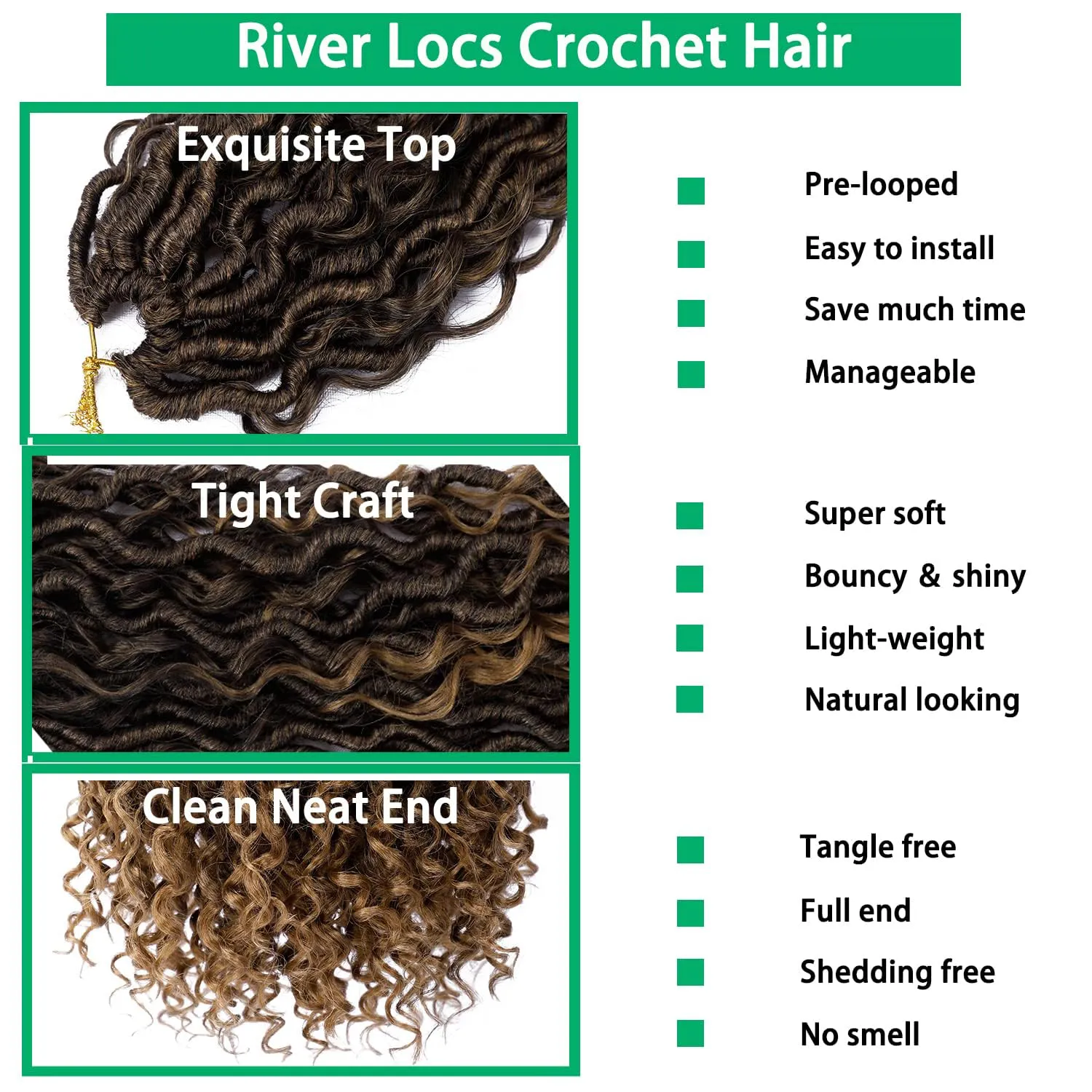 Faux Locs Crochet Hair 10 Inch Ombre Goddess Locs Crochet Hair for Women Soft River Locs Curly Pre Looped Crochet Braids with Curly Ends Boho Hippie Locs Synthetic Hair Extensions(6 packs, #1b/27)