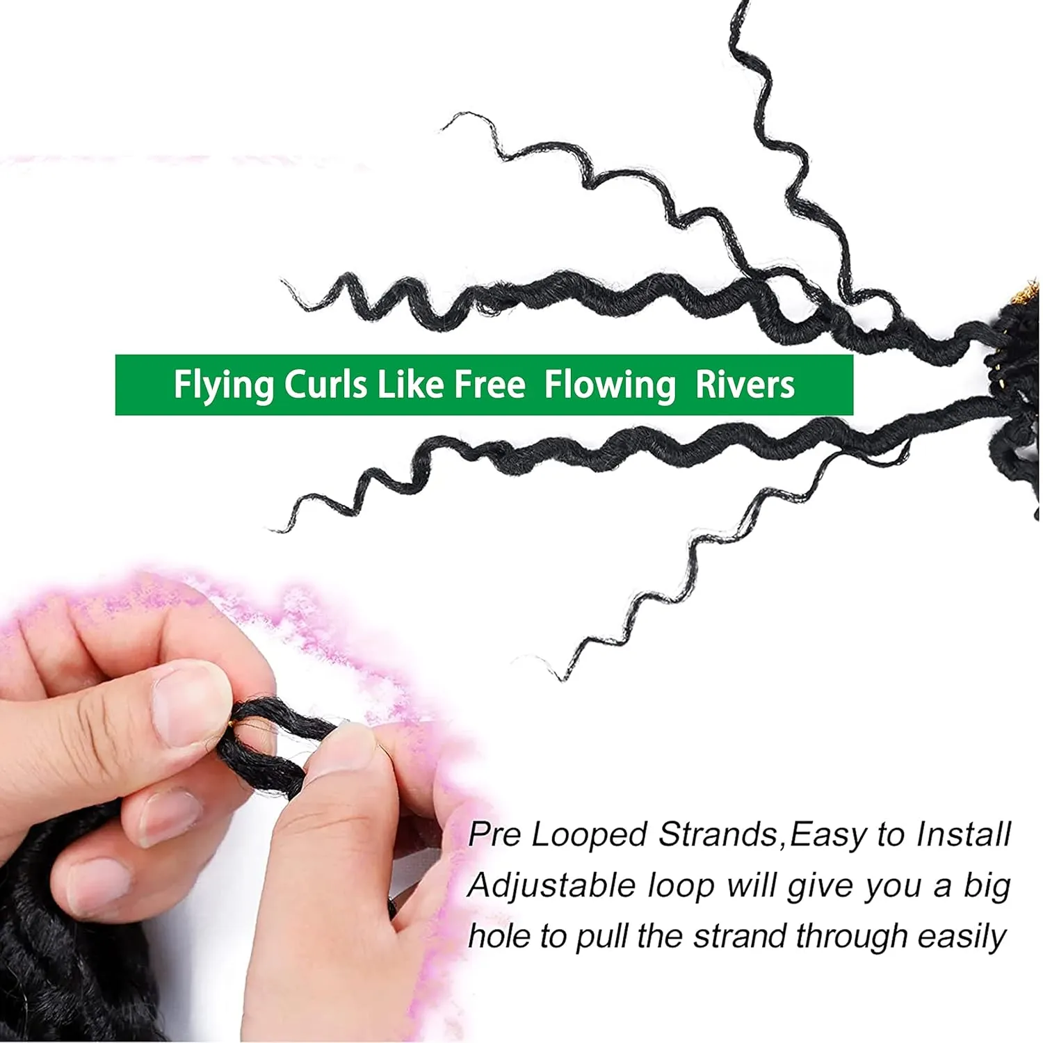 Faux Locs Crochet Hair 10 Inch Ombre Goddess Locs Crochet Hair for Women Soft River Locs Curly Pre Looped Crochet Braids with Curly Ends Boho Hippie Locs Synthetic Hair Extensions(6 packs, #1b/27)