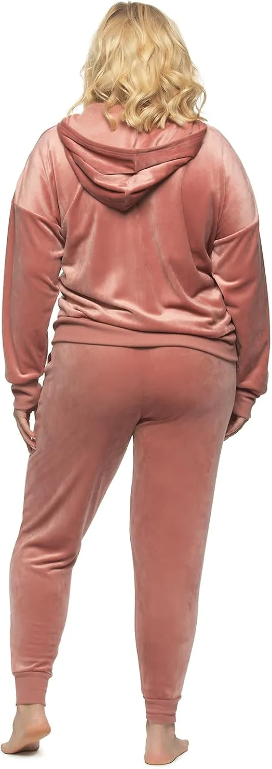 Felina - Womens Velour Zip Hoodie and Jogger Set Soft 2-Piece Tracksuit Lounge Set