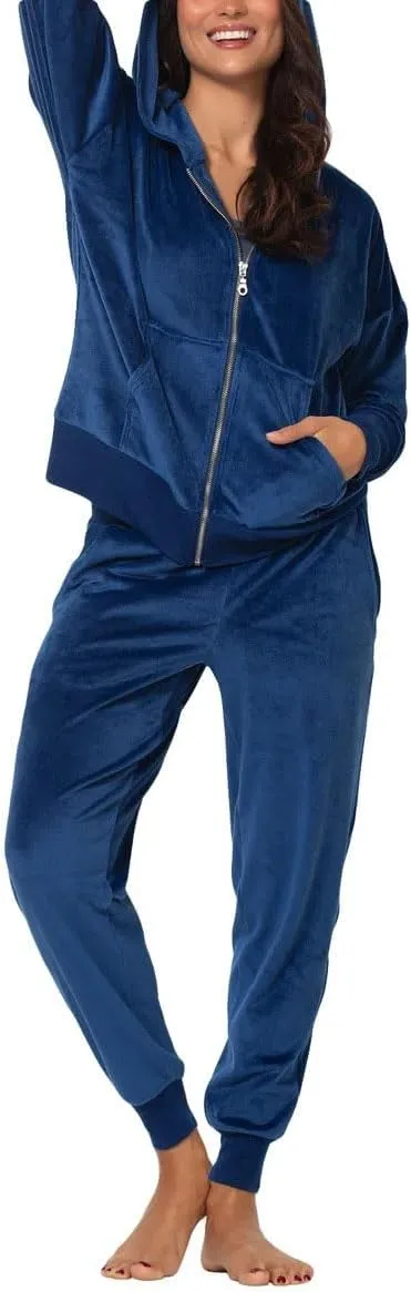 Felina - Womens Velour Zip Hoodie and Jogger Set Soft 2-Piece Tracksuit Lounge Set