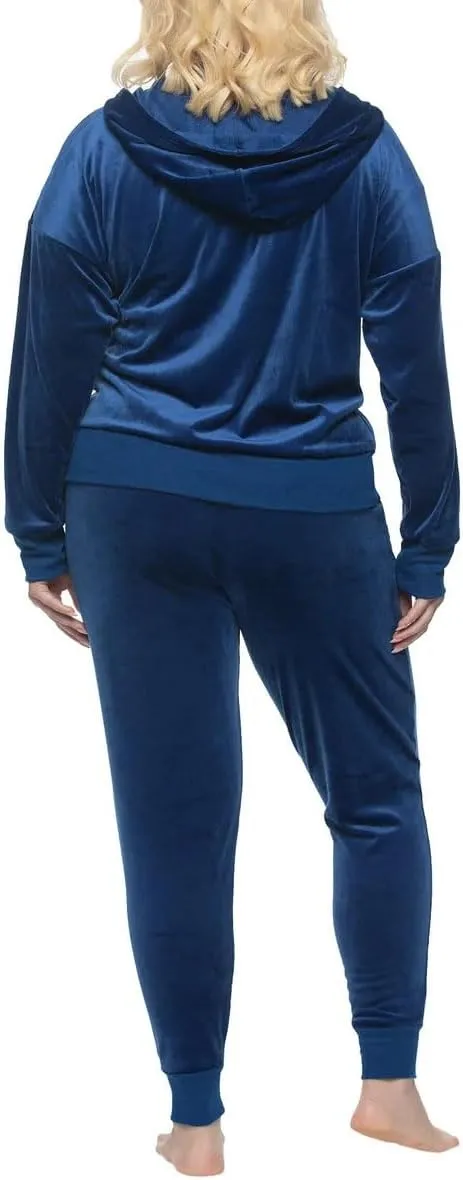 Felina - Womens Velour Zip Hoodie and Jogger Set Soft 2-Piece Tracksuit Lounge Set