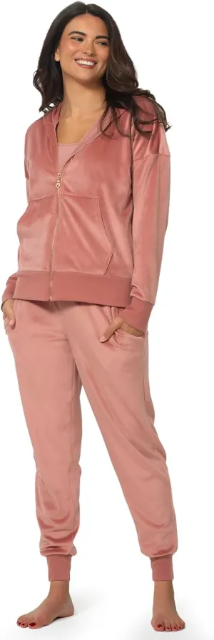 Felina - Womens Velour Zip Hoodie and Jogger Set Soft 2-Piece Tracksuit Lounge Set