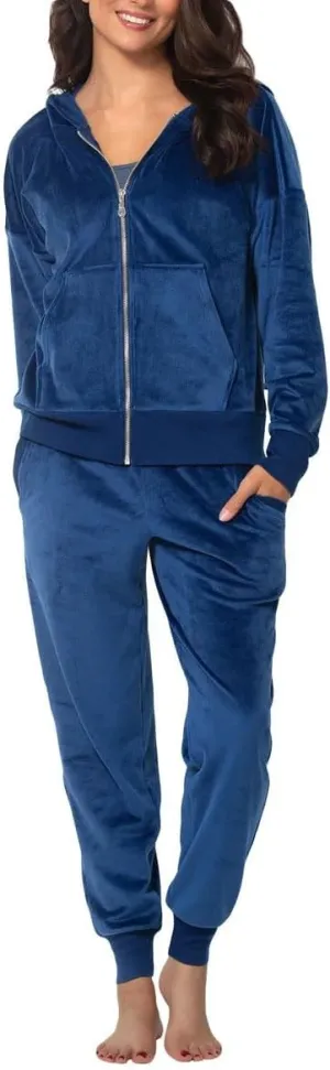 Felina - Womens Velour Zip Hoodie and Jogger Set Soft 2-Piece Tracksuit Lounge Set