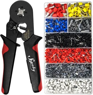 Ferrule Crimping Tool Kit - Sopoby Ferrule Crimper Plier (AWG 28-7) with 1800pcs Wire Ferrules Kit Wire Ends Terminals