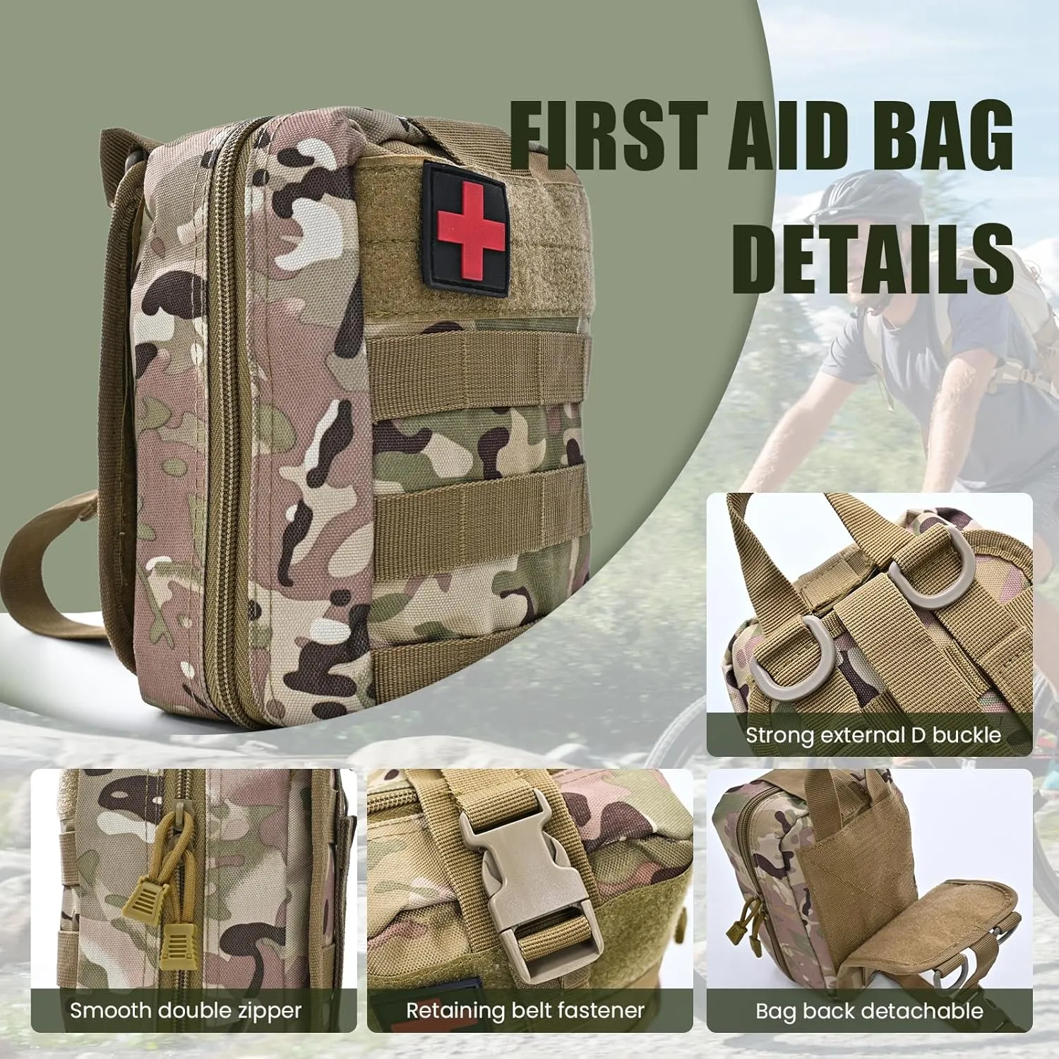 First Aid kit 7 Colors, 47 PCS Survival Kit with Bandage Aluminum Splint Burn Dressing,Earthquake Emergency Kit for Home Essentials A019