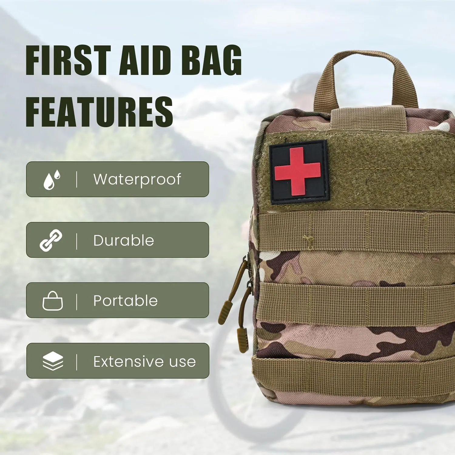 First Aid kit 7 Colors, 47 PCS Survival Kit with Bandage Aluminum Splint Burn Dressing,Earthquake Emergency Kit for Home Essentials A019