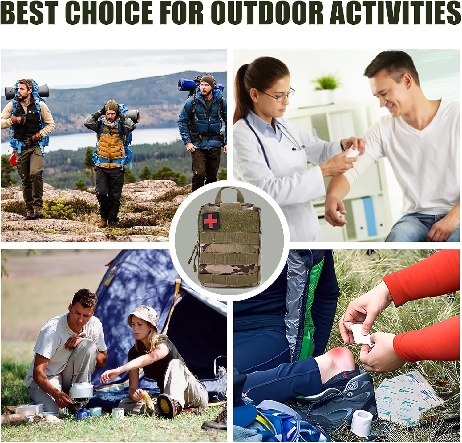 First Aid kit 7 Colors, 47 PCS Survival Kit with Bandage Aluminum Splint Burn Dressing,Earthquake Emergency Kit for Home Essentials A019