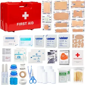 First Aid Kit with Bandaids Gauze Pads Tourniquet, Survival Gear and Supplies, First Aid kit for Car with Road Trip Essentials A006