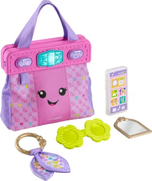 Fisher-Price Baby Learning Toy Laugh & Learn Purse, Going Places Bag with 4 Pretend Play Accessories for Infants & Toddlers Ages 6  Months