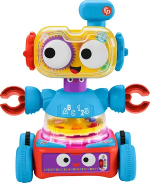 Fisher-Price Baby Toddler & Preschool Toy, 4-in-1 Learning Bot with Music Lights & Smart Stages Content for Kids Ages 6  Months​ (Amazon Exclusive)