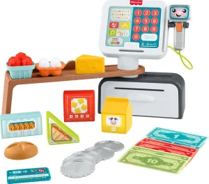 Fisher-Price Toddler Learning Toy Laugh & Learn Count & Shop Cash Register Play Store with 20 Pieces for Pretend Play Kids Ages 2  Years