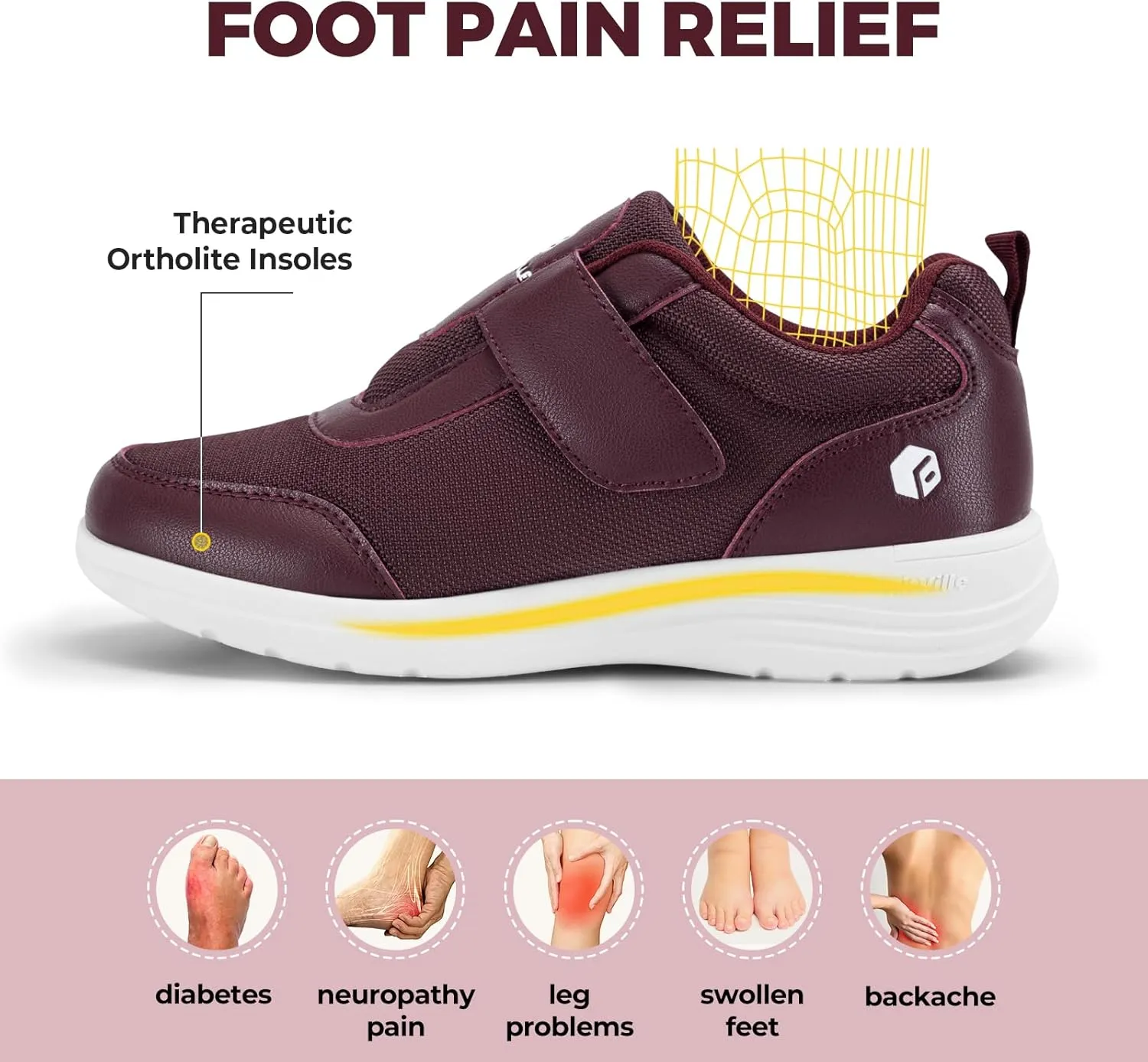 FitVille Diabetic Shoes for Women Wide Width, Fully Adjustable Straps Wide Width Shoes for Women for Edema and Swollen Feet