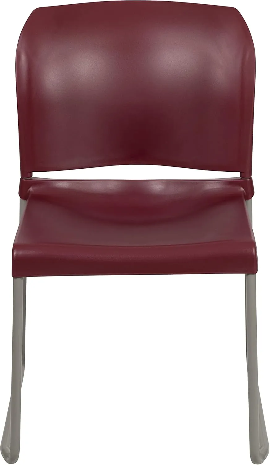 Flash Furniture HERCULES Series 5 Pack 880 lb. Capacity Burgundy Full Back Contoured Stack Chair with Gray Powder Coated Sled Base