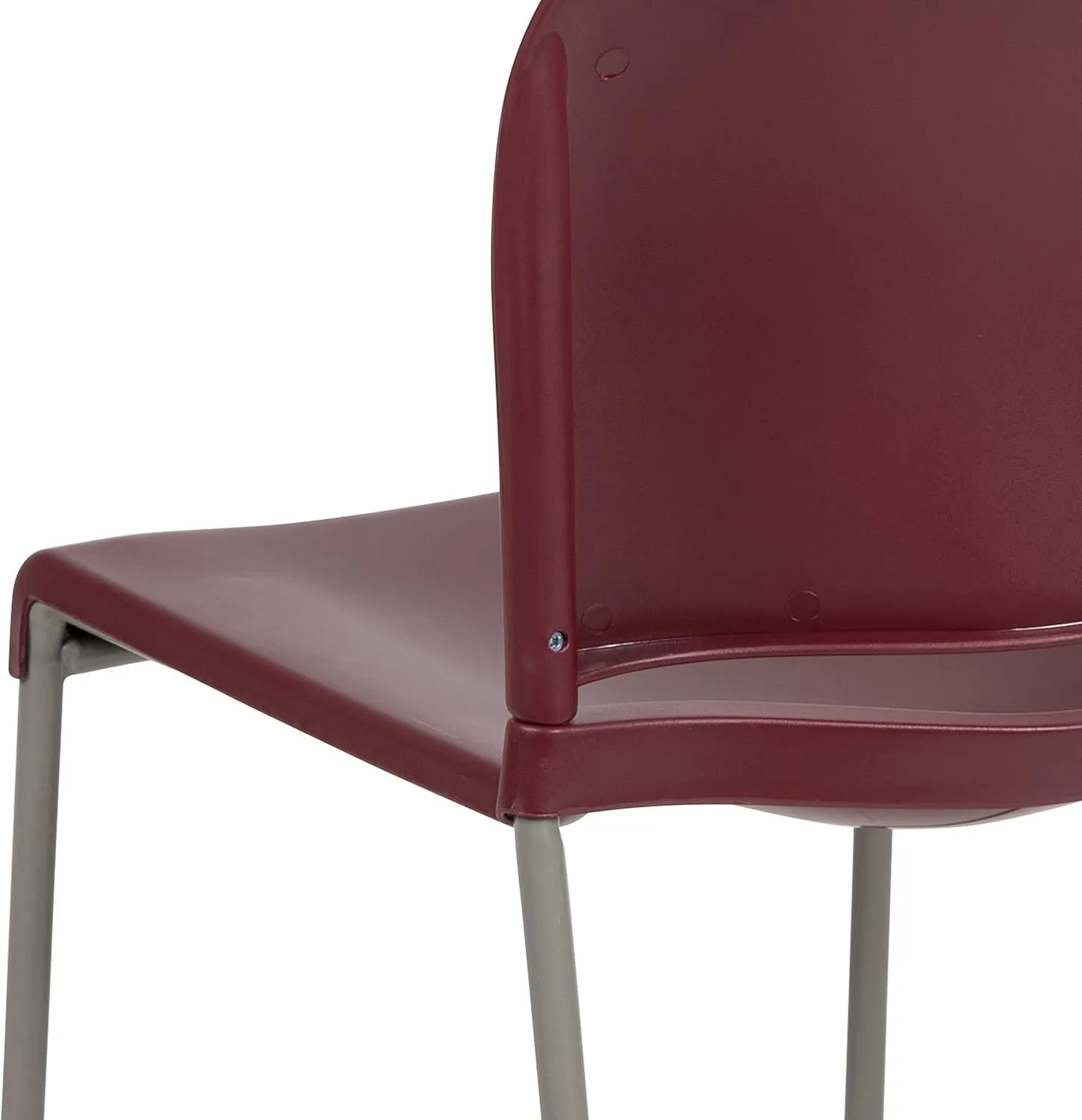 Flash Furniture HERCULES Series 5 Pack 880 lb. Capacity Burgundy Full Back Contoured Stack Chair with Gray Powder Coated Sled Base