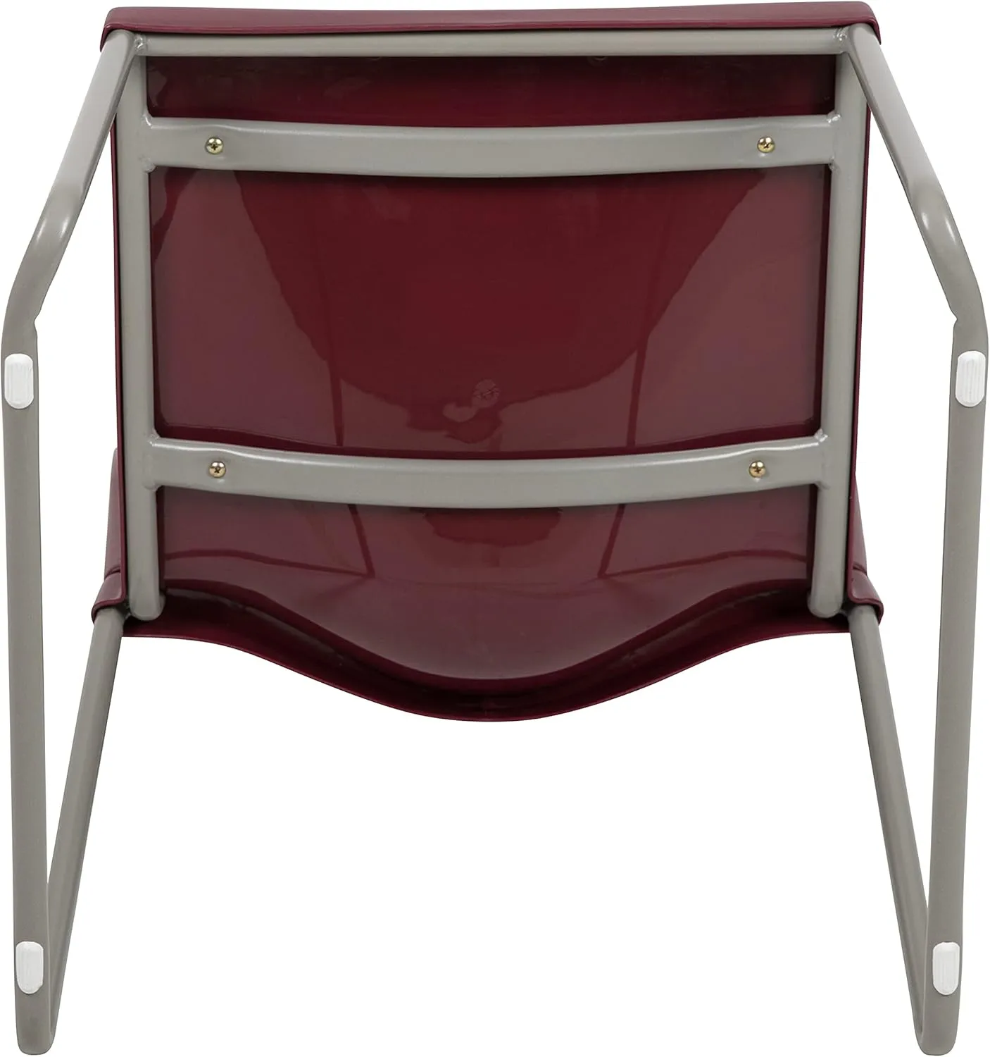 Flash Furniture HERCULES Series 5 Pack 880 lb. Capacity Burgundy Full Back Contoured Stack Chair with Gray Powder Coated Sled Base