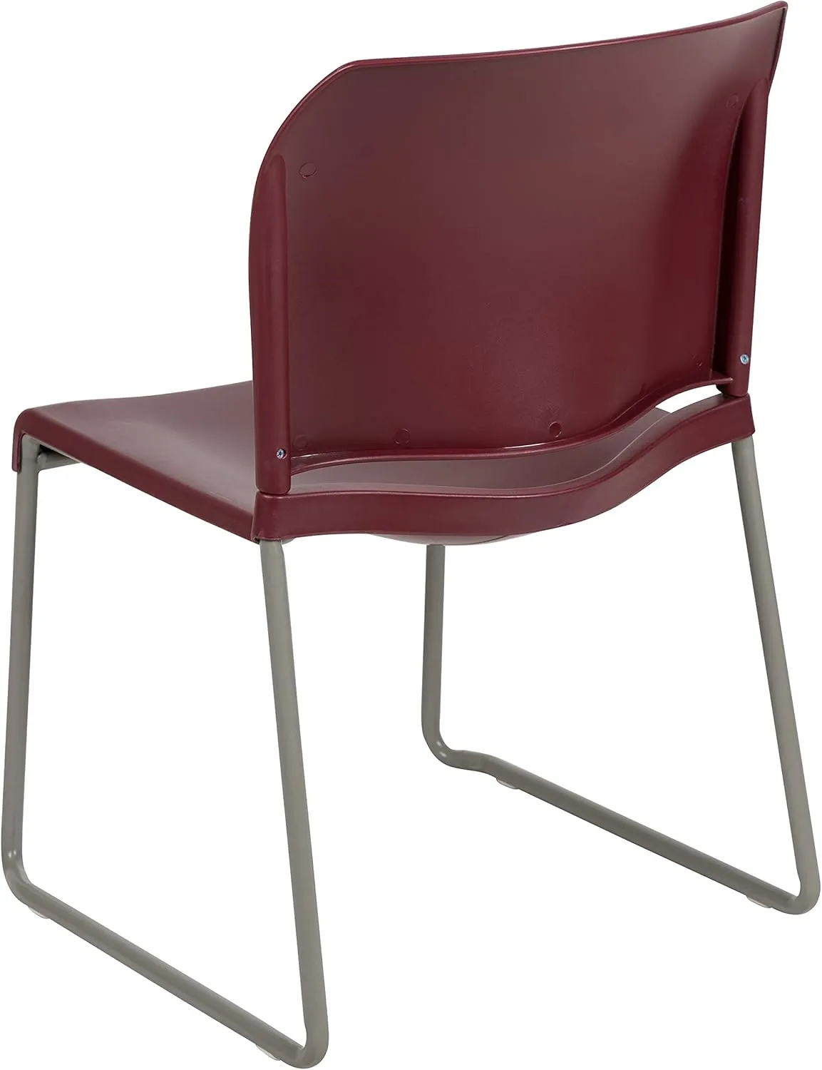 Flash Furniture HERCULES Series 5 Pack 880 lb. Capacity Burgundy Full Back Contoured Stack Chair with Gray Powder Coated Sled Base