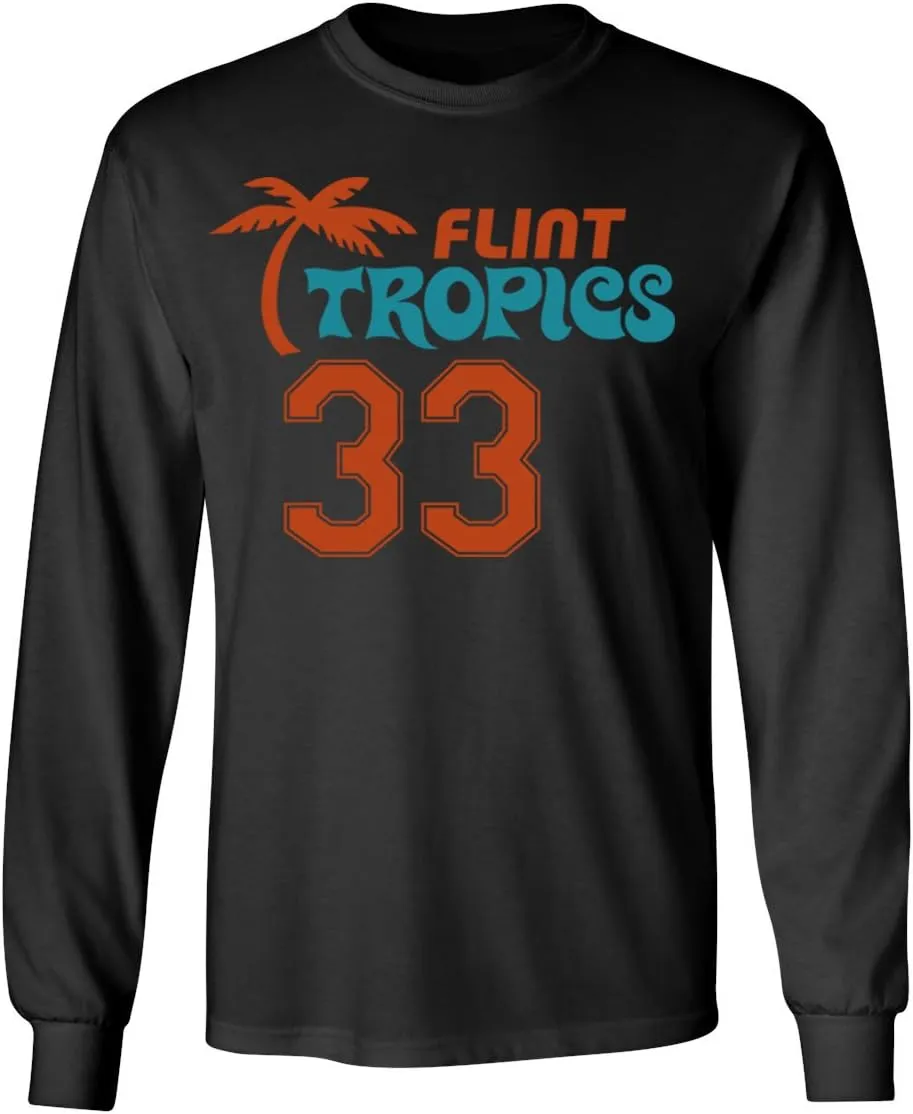 Flint Tropics Jackie Moon 33 Semi Pro Basketball Youth Boys Girls Long Sleeve T Shirt