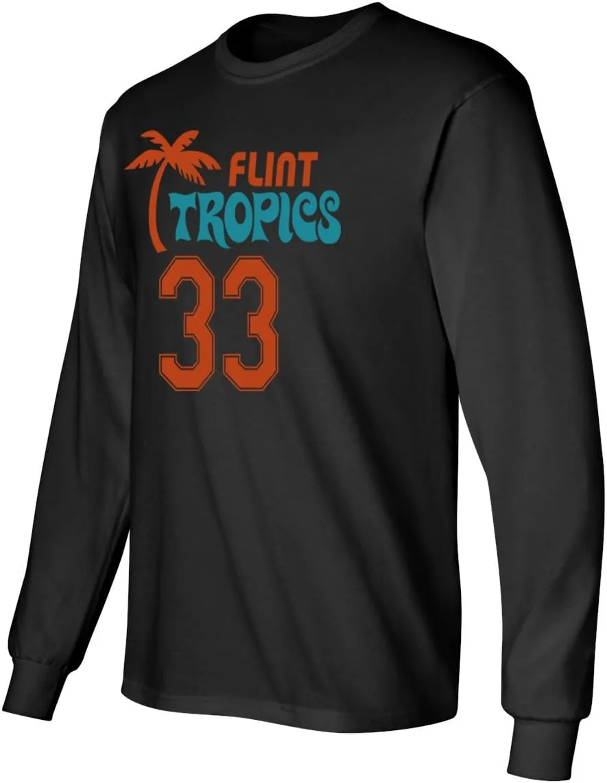 Flint Tropics Jackie Moon 33 Semi Pro Basketball Youth Boys Girls Long Sleeve T Shirt