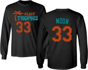 Flint Tropics Jackie Moon 33 Semi Pro Basketball Youth Boys Girls Long Sleeve T Shirt