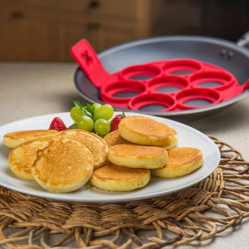Flip N Cook Silicone Pancake Mold - Easy Flip Design, Non-Stick Surface, Heat Resistant Silicone - Ideal for Breakfast