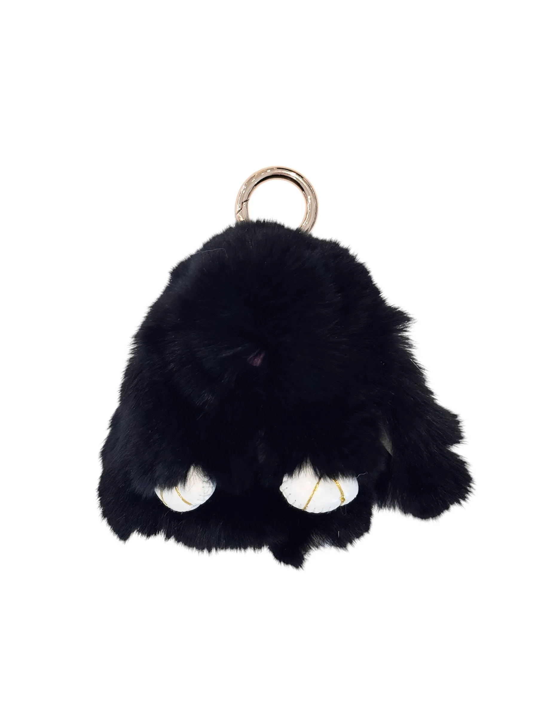 FLUFFY BUNNY BAG CHARM BLACK