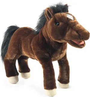 Folkmanis Horse Hand Puppet, Brown, Black, Off- White