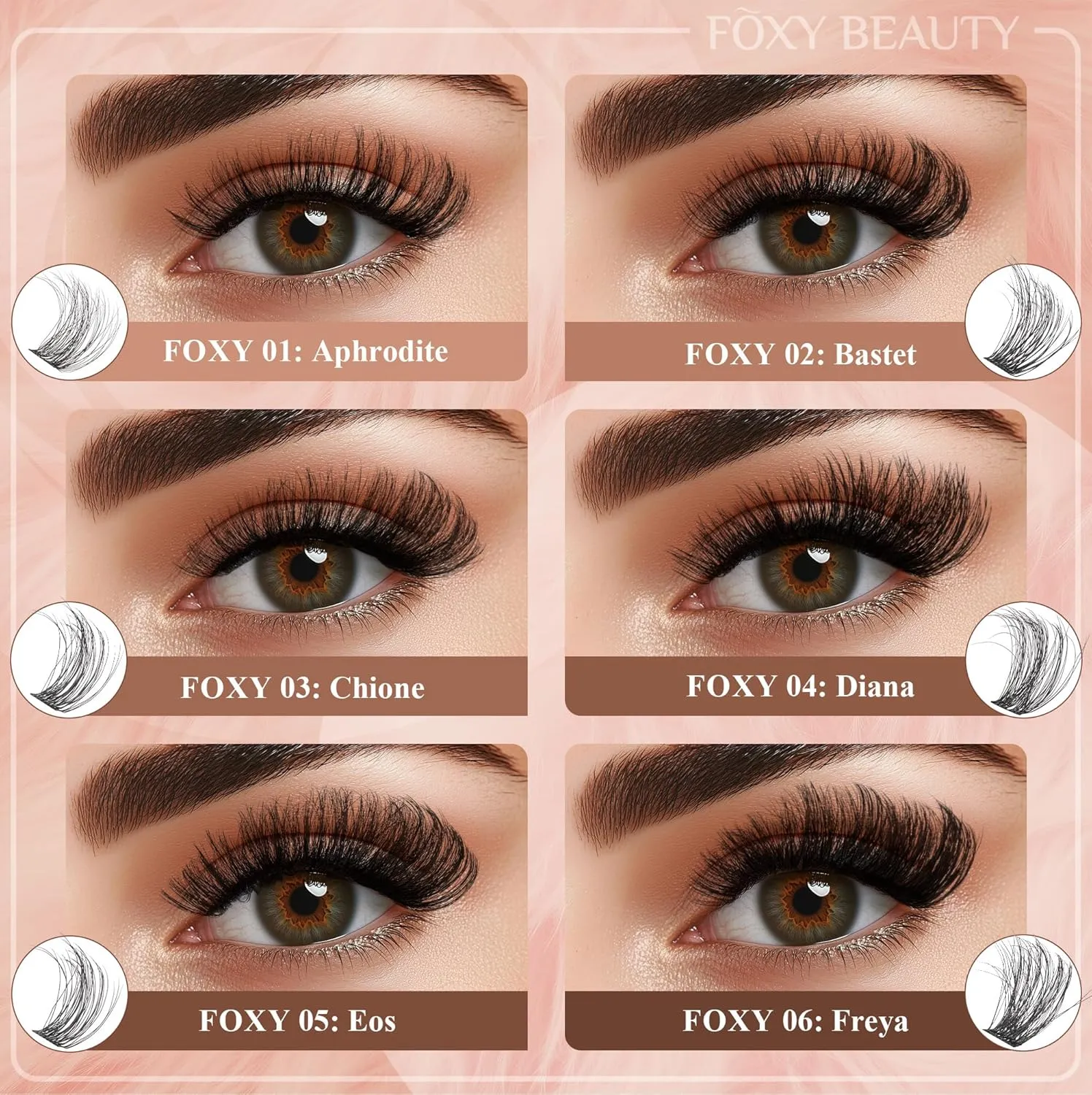 Foxy Beauty Lash Clusters Kit - 432Pcs Fluffy Eyelash Extension Kit 12-20mm D Curl Clusters Soft Comfortable With Bond Seal Remover Applicator