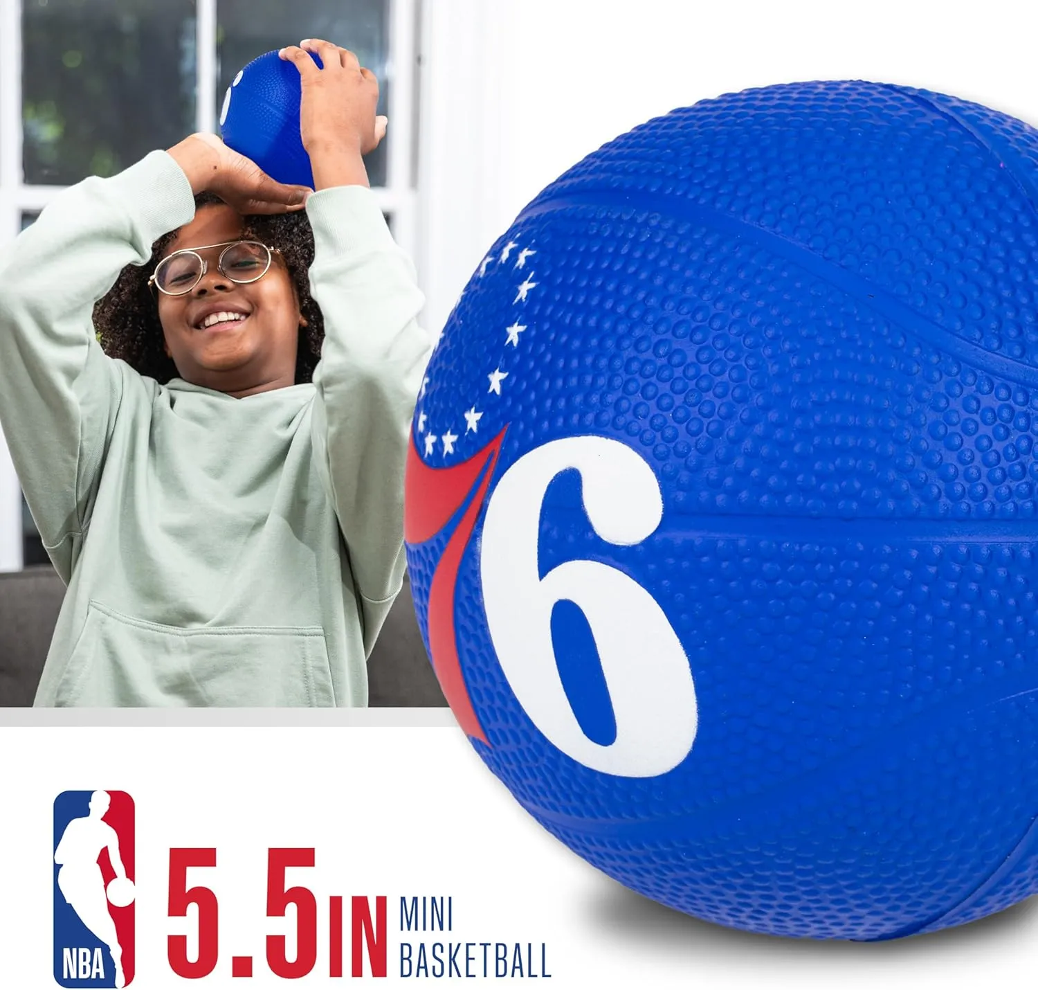 Franklin Sports Kids NBA Mini Foam Basketball - 5.5" Inch Soft Toy Basketball for Indoor or Mini Over the Door Hoops