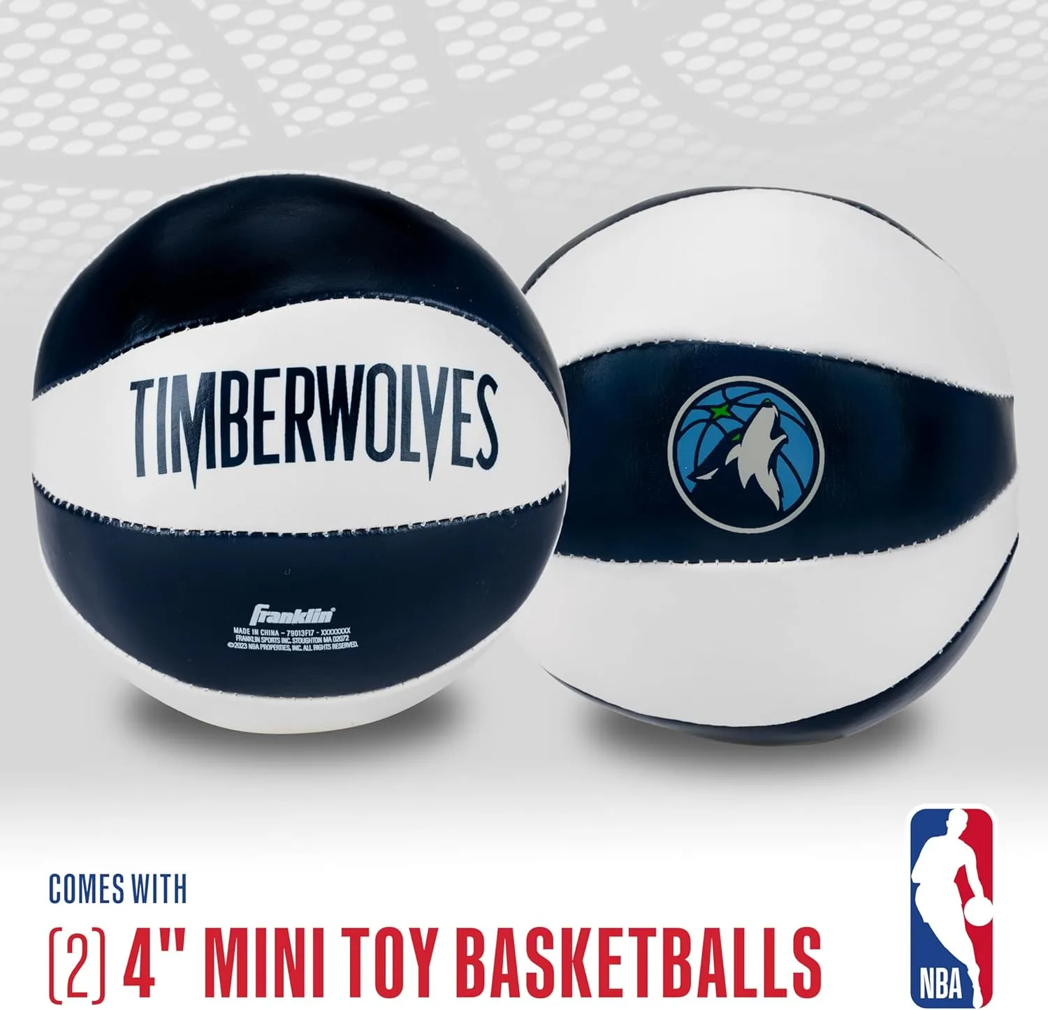 Franklin Sports NBA Toy Basketballs - 2 Pack of Kids Soft Mini Basketballs for Over the Door   Indoor Hoops - NBA Fan Shop Kids Soft Toy Basketballs - (2) Mini Balls Included