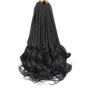 French Curl Braiding Hair Color 2 French Curl Crochet Braids Short 10 Inch Pre Looped Box Braids Crochet Hair for Women Crochet Box Braids Curly Braiding Hair Extensions(7 Packs,2#)