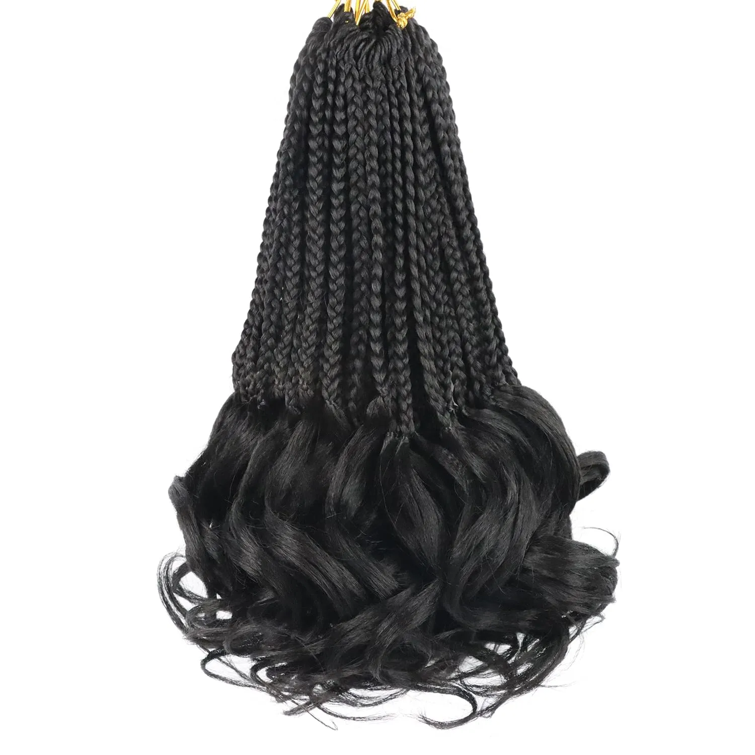 French Curl Braiding Hair Color 2 French Curl Crochet Braids Short 10 Inch Pre Looped Box Braids Crochet Hair for Women Crochet Box Braids Curly Braiding Hair Extensions(7 Packs,2#)