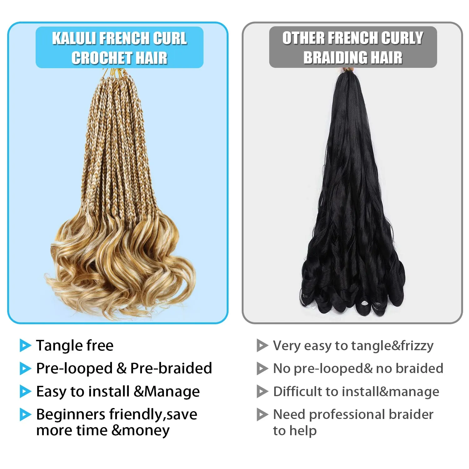 French Curl Braiding Hair Crochet Braids for Women 14 Inch 7 Packs Box Braids Crochet Hair Pre Looped French Curly Braiding Hair Curly Crochet Hair Extensions Braids(27/613)
