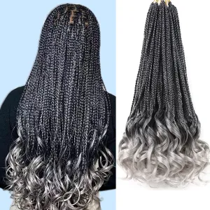 French Curl Crochet Braids - Curly Braiding Hair for Black Women - Goddess Box Braids - 16 Inch French Curls (Tgray#)