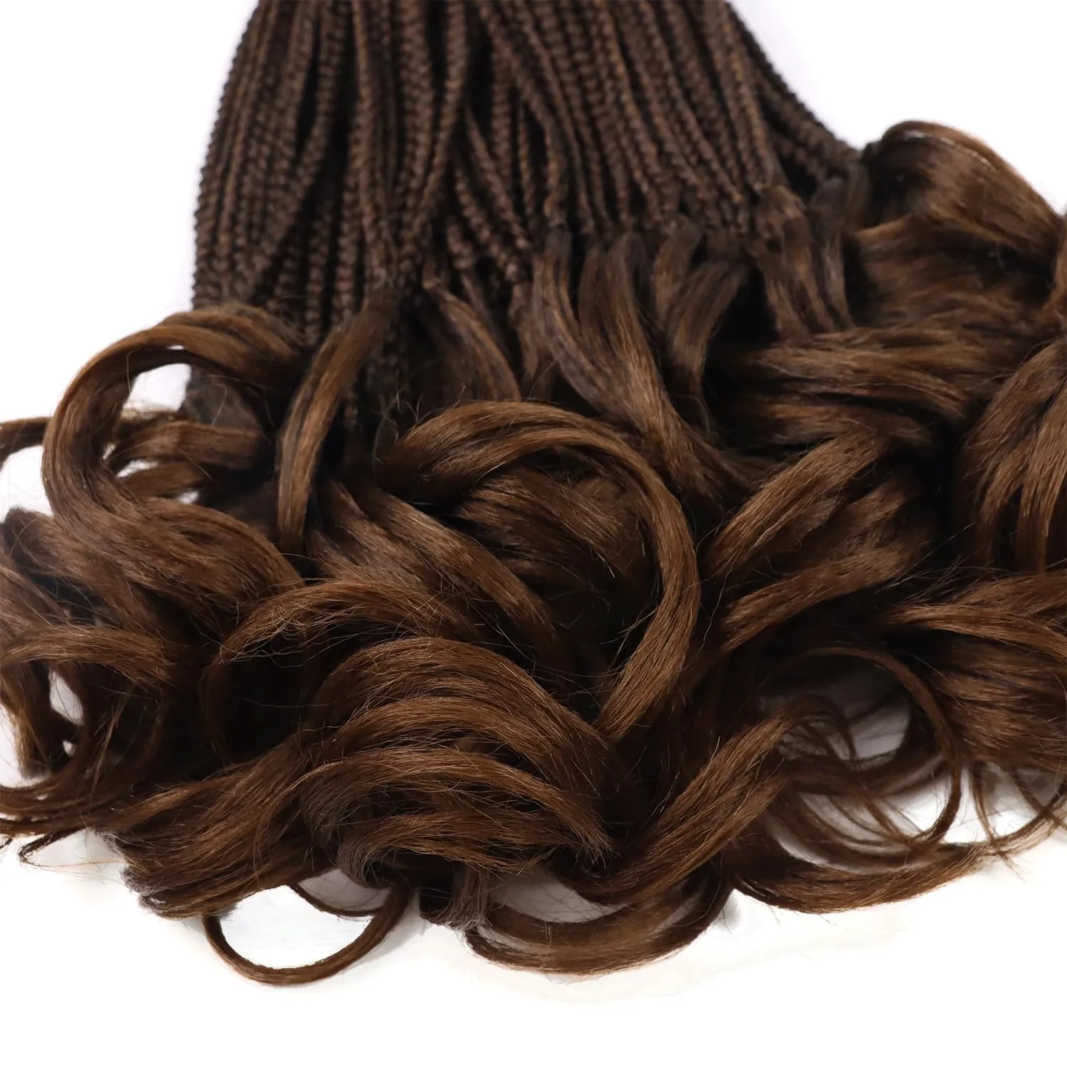 French Curl Crochet Hair 10 Inch French Curl Braiding Hair Crochet Braids with Curly Ends Short Ombre Goddess Box Braids Crochet Hair for Women French Curly Crochet Hair Extensions(7 Packs,T30)