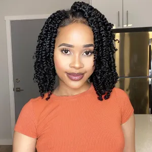 Fulcrum Passion Twist Crochet Hair 10 Inch, 8 Packs Pre Looped Passion Twist Hair, Pre-Twisted Passion Twist Crochet Hair For Black Women (10Inch (Pack of 8), 1#)