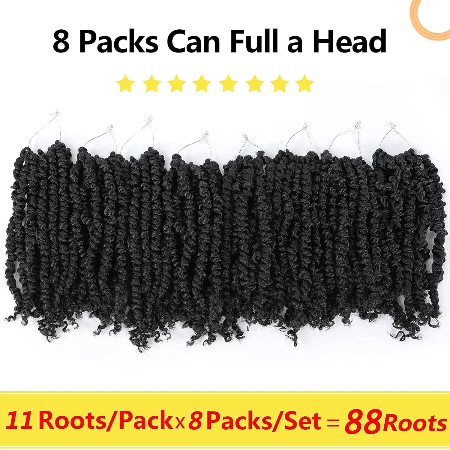 Fulcrum Passion Twist Crochet Hair 10 Inch, 8 Packs Pre Looped Passion Twist Hair, Pre-Twisted Passion Twist Crochet Hair For Black Women (10Inch (Pack of 8), 1#)