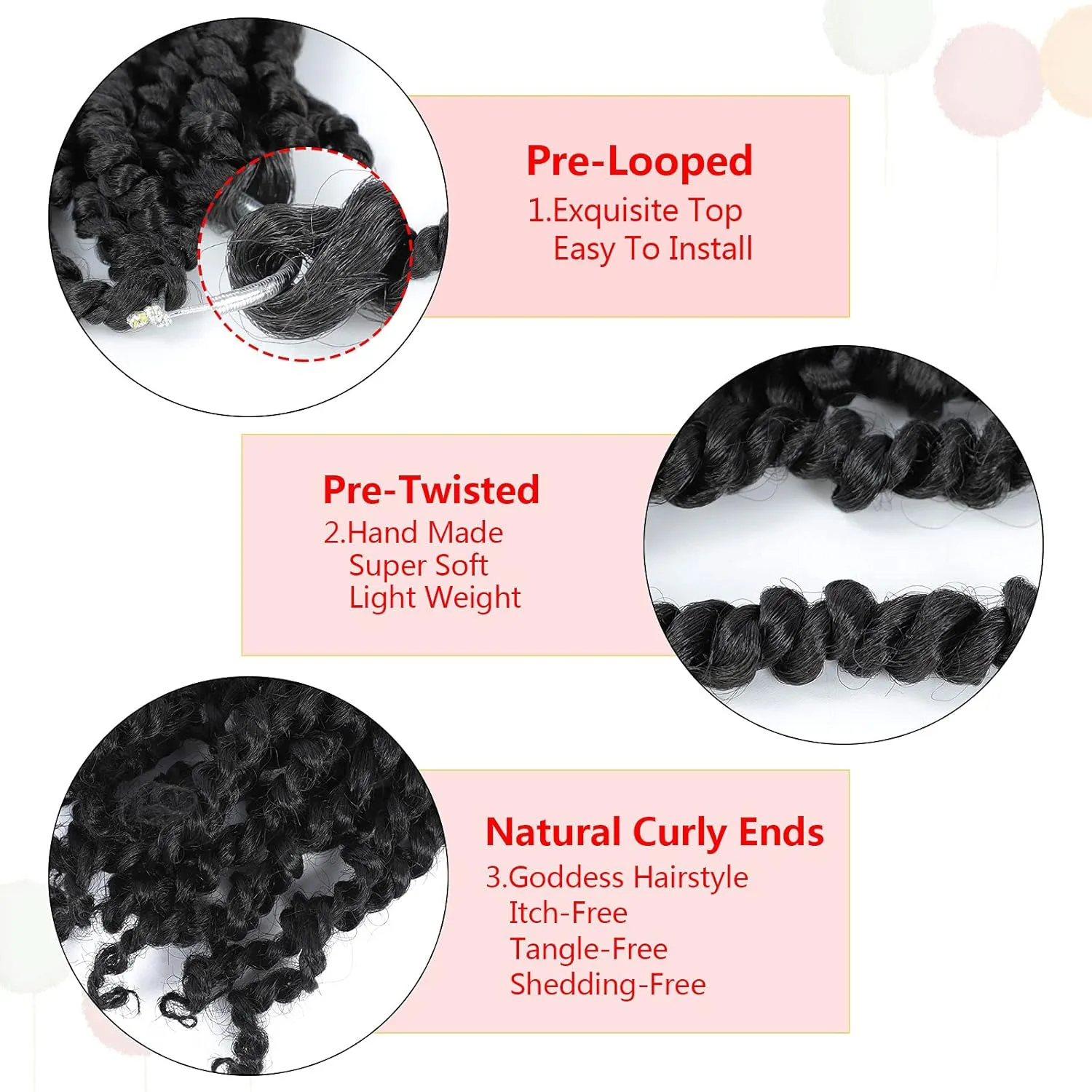 Fulcrum Passion Twist Crochet Hair 10 Inch, 8 Packs Pre Looped Passion Twist Hair, Pre-Twisted Passion Twist Crochet Hair For Black Women (10Inch (Pack of 8), 1#)