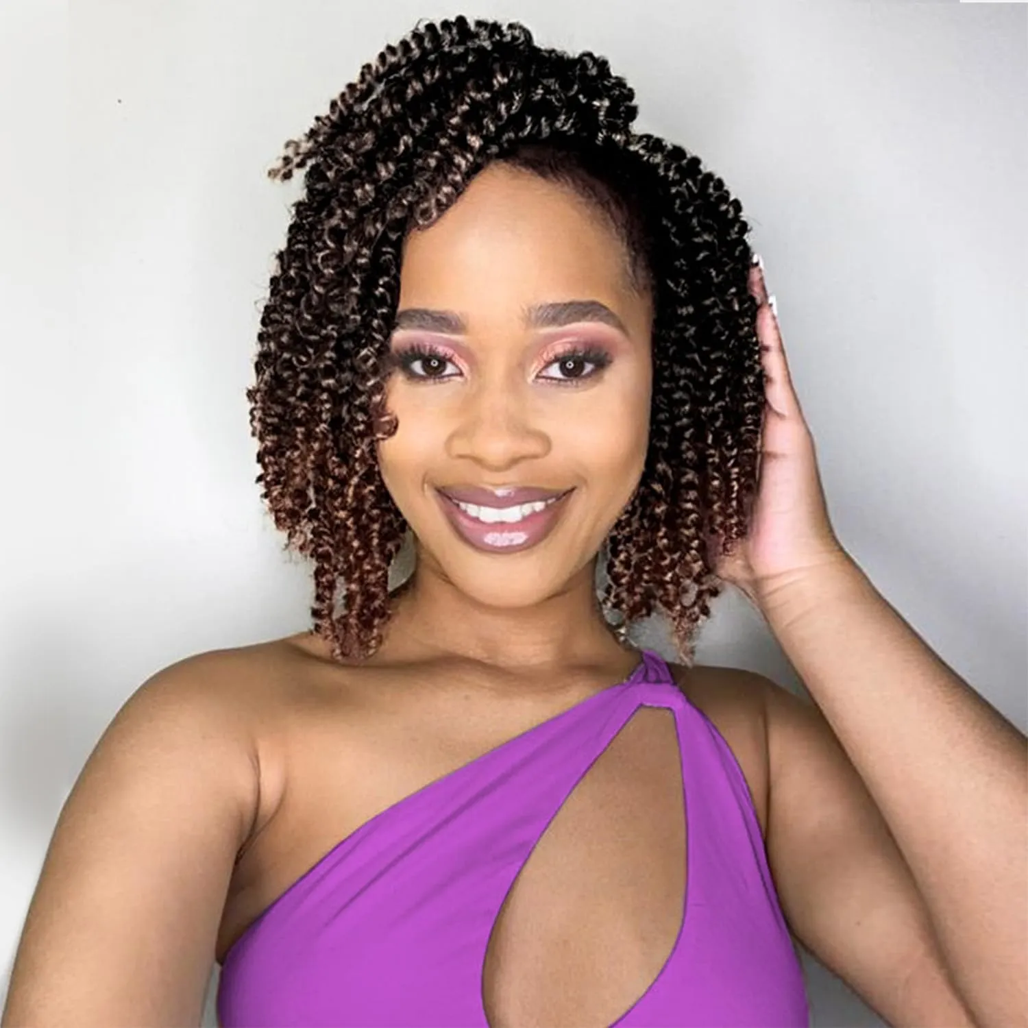 Fulcrum Passion Twist Crochet Hair 8 Inch, 9 Packs Pre Looped Passion Twist Hair, Pre-Twisted Passion Twist Crochet Hair For Black Women (8Inch (Pack of 9), T30#)