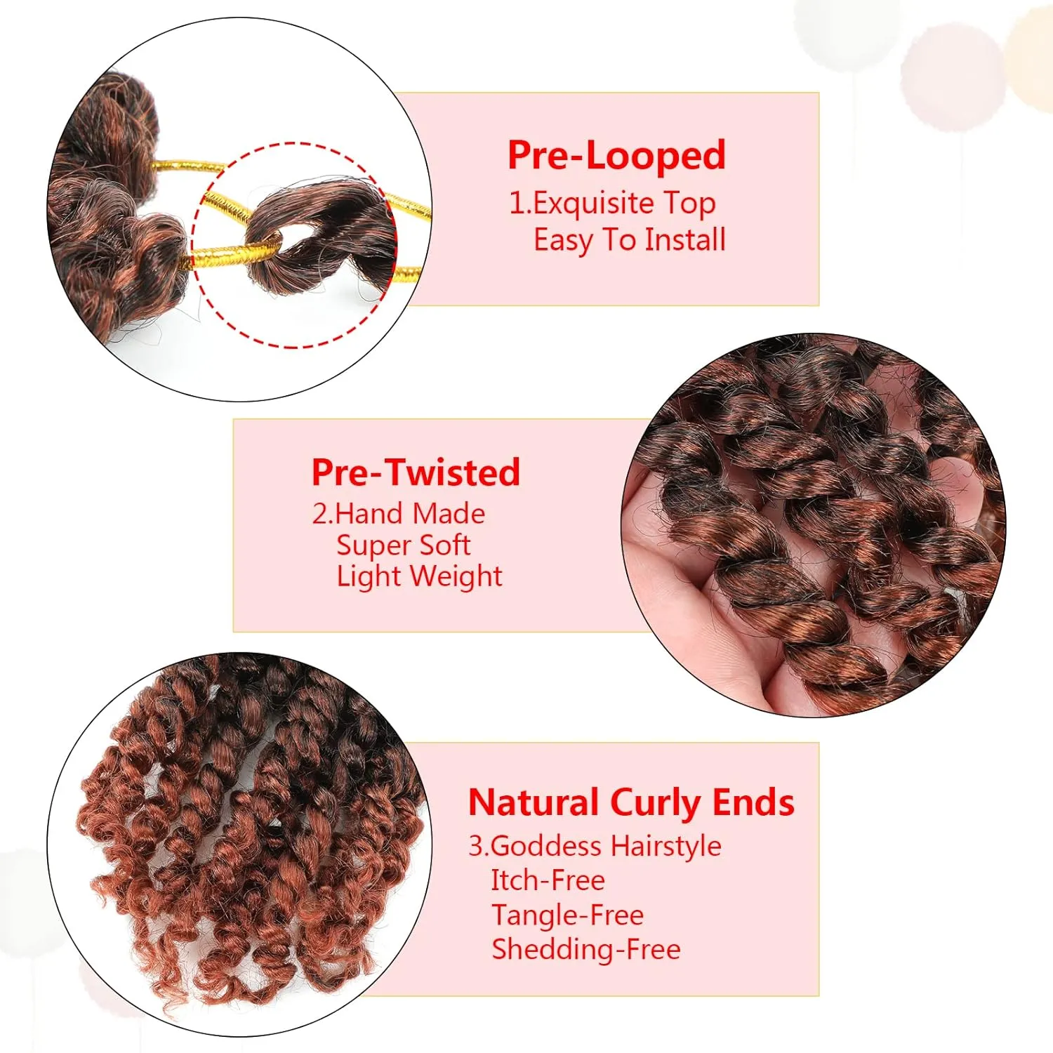 Fulcrum Passion Twist Crochet Hair 8 Inch, 9 Packs Pre Looped Passion Twist Hair, Pre-Twisted Passion Twist Crochet Hair For Black Women (8Inch (Pack of 9), T350#)