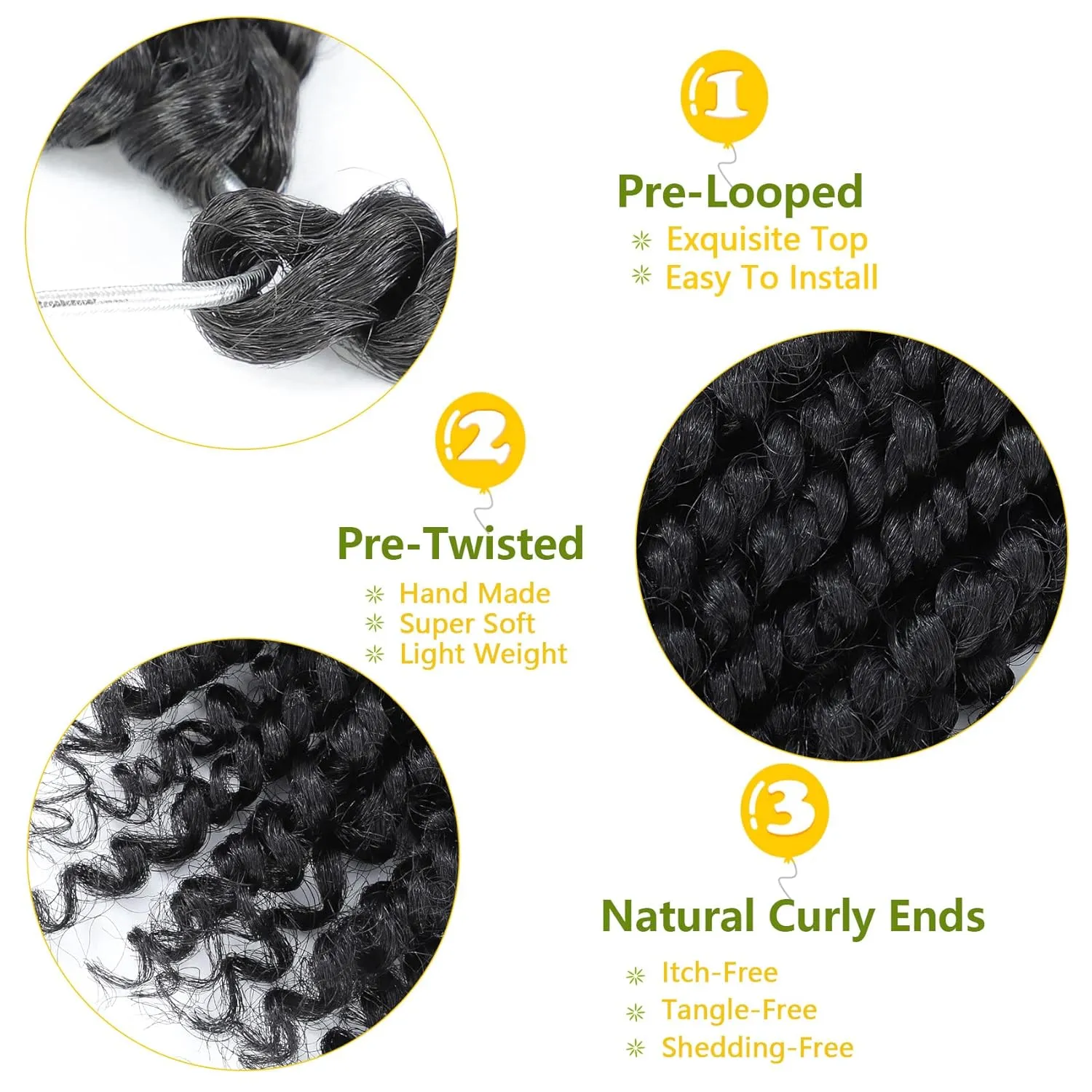 Fulcrum Passion Twist Hair 8 Inch, 8 Packs Passion Twist Crochet Hair for Black Women, Prelooped Crochet Twist Hair with Curly Ends (8Inch, 1B#)