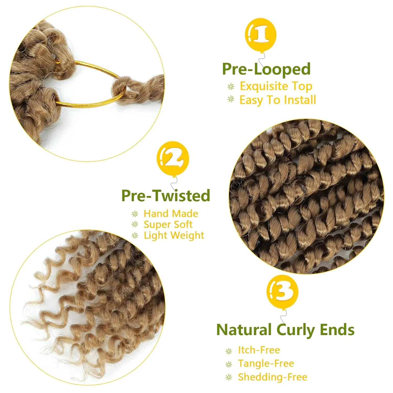 Fulcrum Passion Twist Hair 8 Inch, 8 Packs Passion Twist Crochet Hair for Black Women, Prelooped Crochet Twist Hair with Curly Ends (8Inch, 27#)