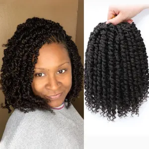 Fulcrum Passion Twist Hair 8 Inch, 8 Packs Passion Twist Crochet Hair for Black Women, Prelooped Crochet Twist Hair with Curly Ends (8Inch, 4#)
