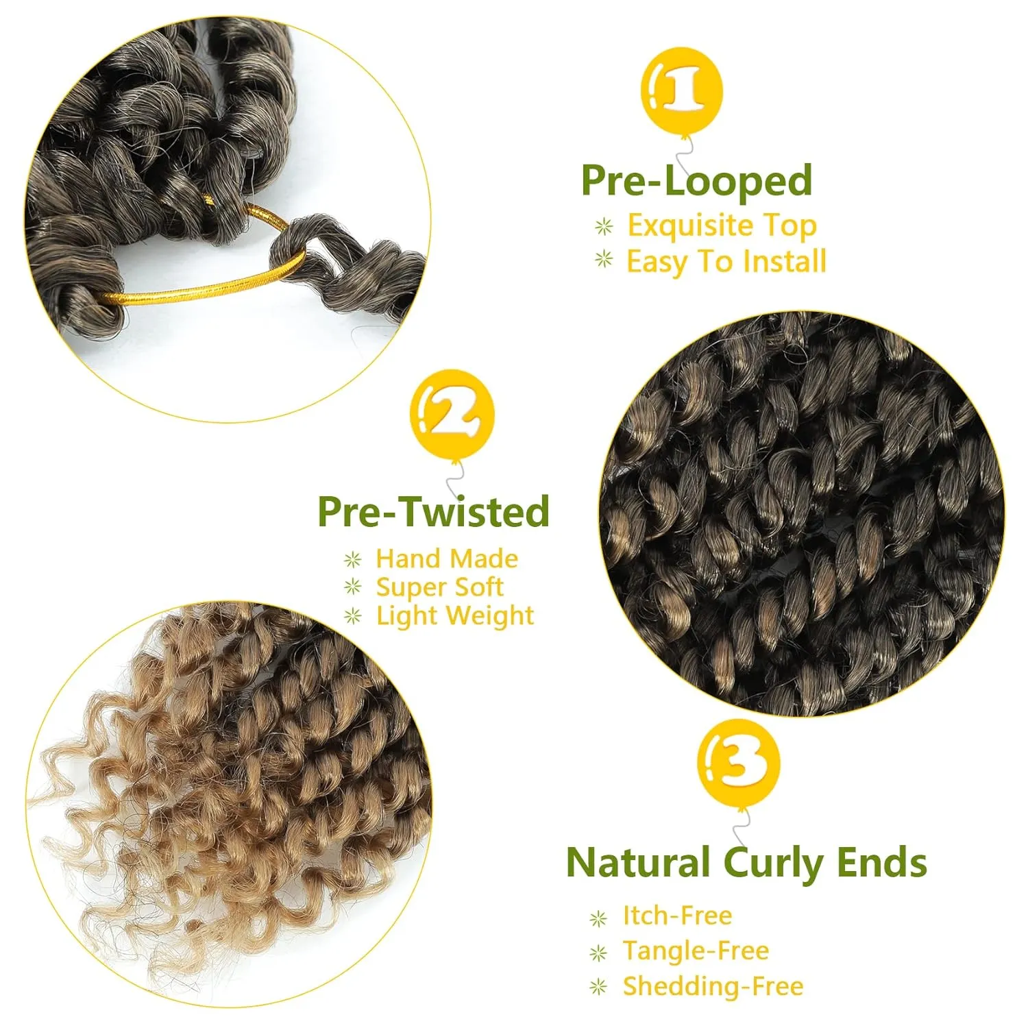 Fulcrum Passion Twist Hair 8 Inch, 8 Packs Passion Twist Crochet Hair for Black Women, Prelooped Crochet Twist Hair with Curly Ends (8Inch, T27#)