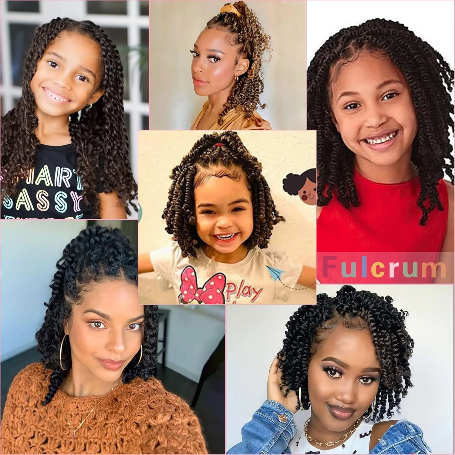 Fulcrum Passion Twist Hair 8 Inch, 8 Packs Passion Twist Crochet Hair for Black Women, Prelooped Crochet Twist Hair with Curly Ends (8Inch, T27#)