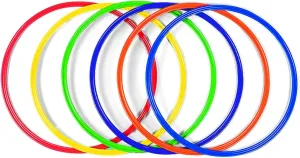 Fun Express Large 20 Inch Obstacle Course Agility Rings, Set of 6 Rings, Great for Physical Education, Festivals and Outdoor Activities, School Recess Equiments, Kid's Fitness, Assorted Colors