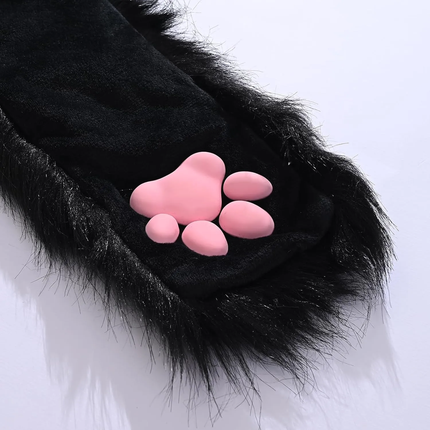 Furry Costume Cosplay Set For Women 3d Toe Beans Gloves Cat Tail Clip Ears Leg Warmers Fluffy Party Toys For Gift…