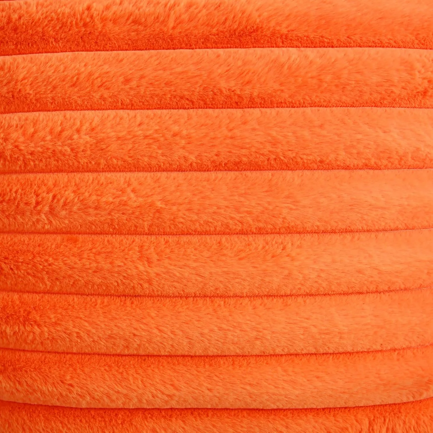 FUTEI Orange Striped Decorative Throw Pillow Covers 18x18 Inch Set of 2,Square Spring Decorations Couch Pillow Case,Soft Cozy Faux Rabbit Fur & Velvet Back,Modern Home Decor for Bed